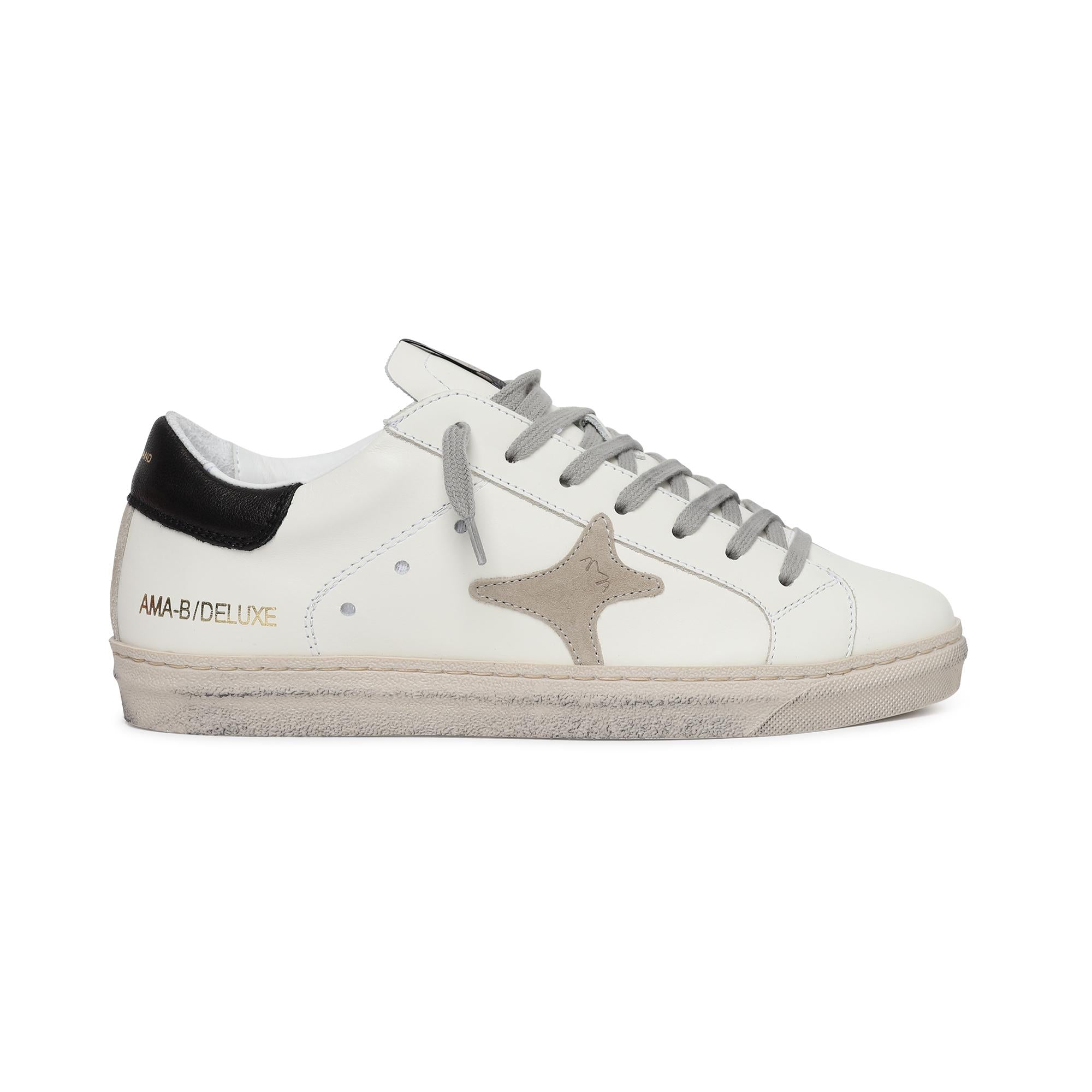 art. 4023 snk: sneakers in pelle e camoscio con logo