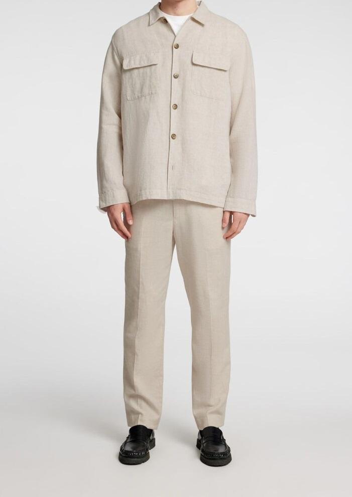 Art 16096369: camicia overshirt con doppia tasca anteriore avorio uomo 
