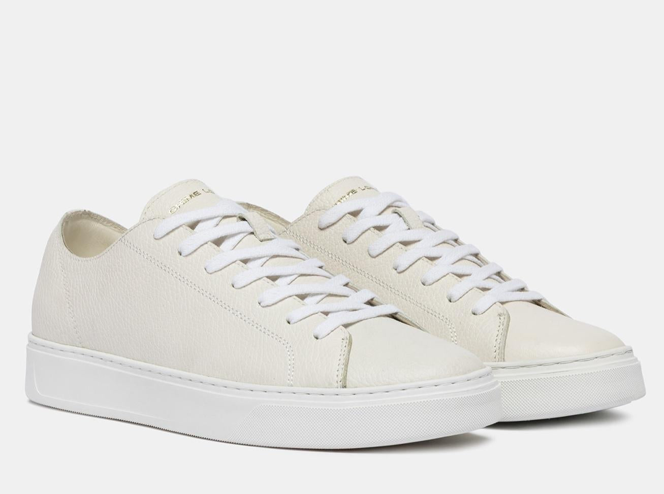 Sneaker realizzata con materiali di alta qualità made in italy<br->tomaia in pelle bianca, dettagli in suede grigio chiaro<br->talloncino in pelle bi bianco uomo 