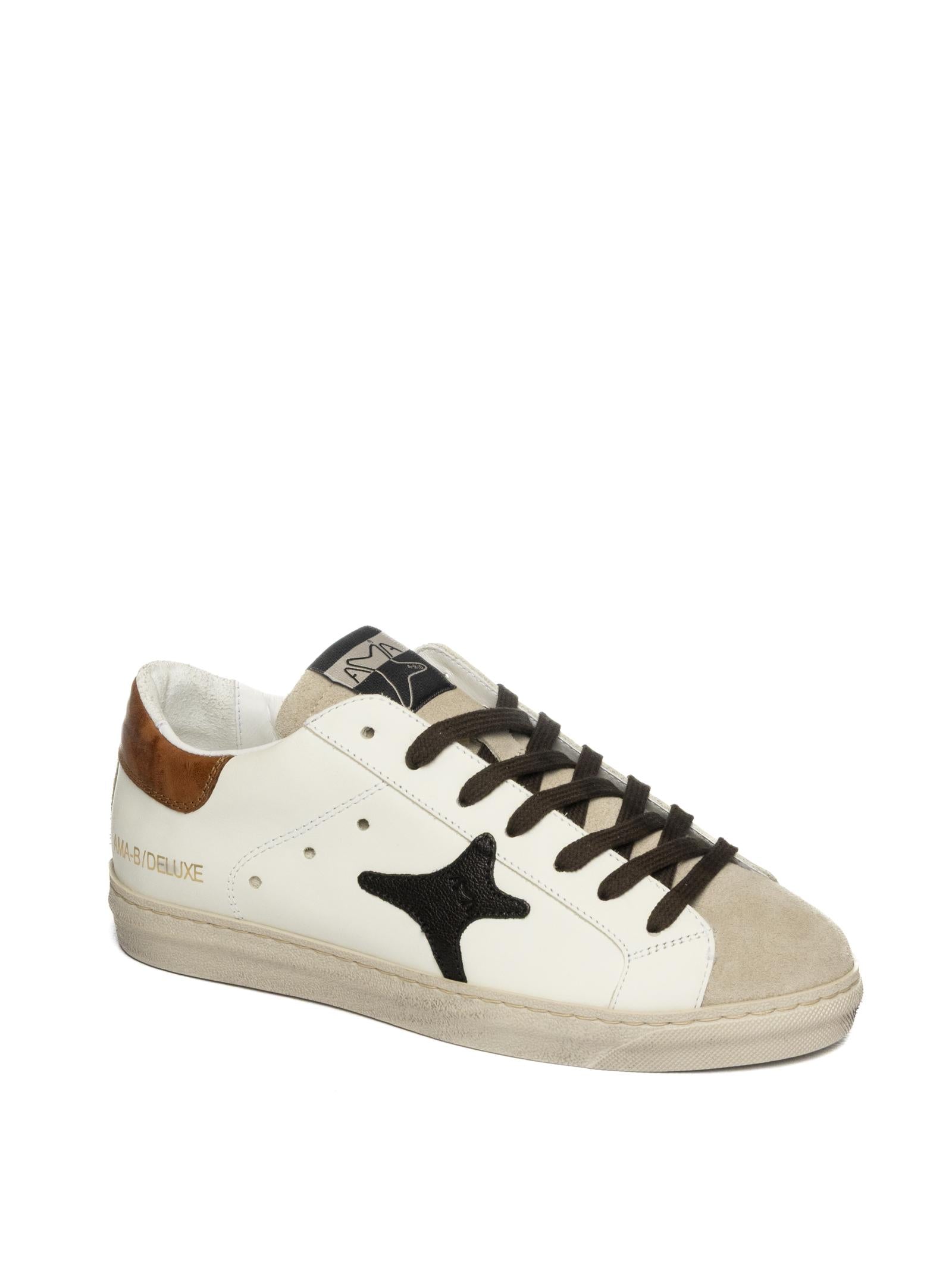 Sneaker ama-brand bianco-marrone uomo 