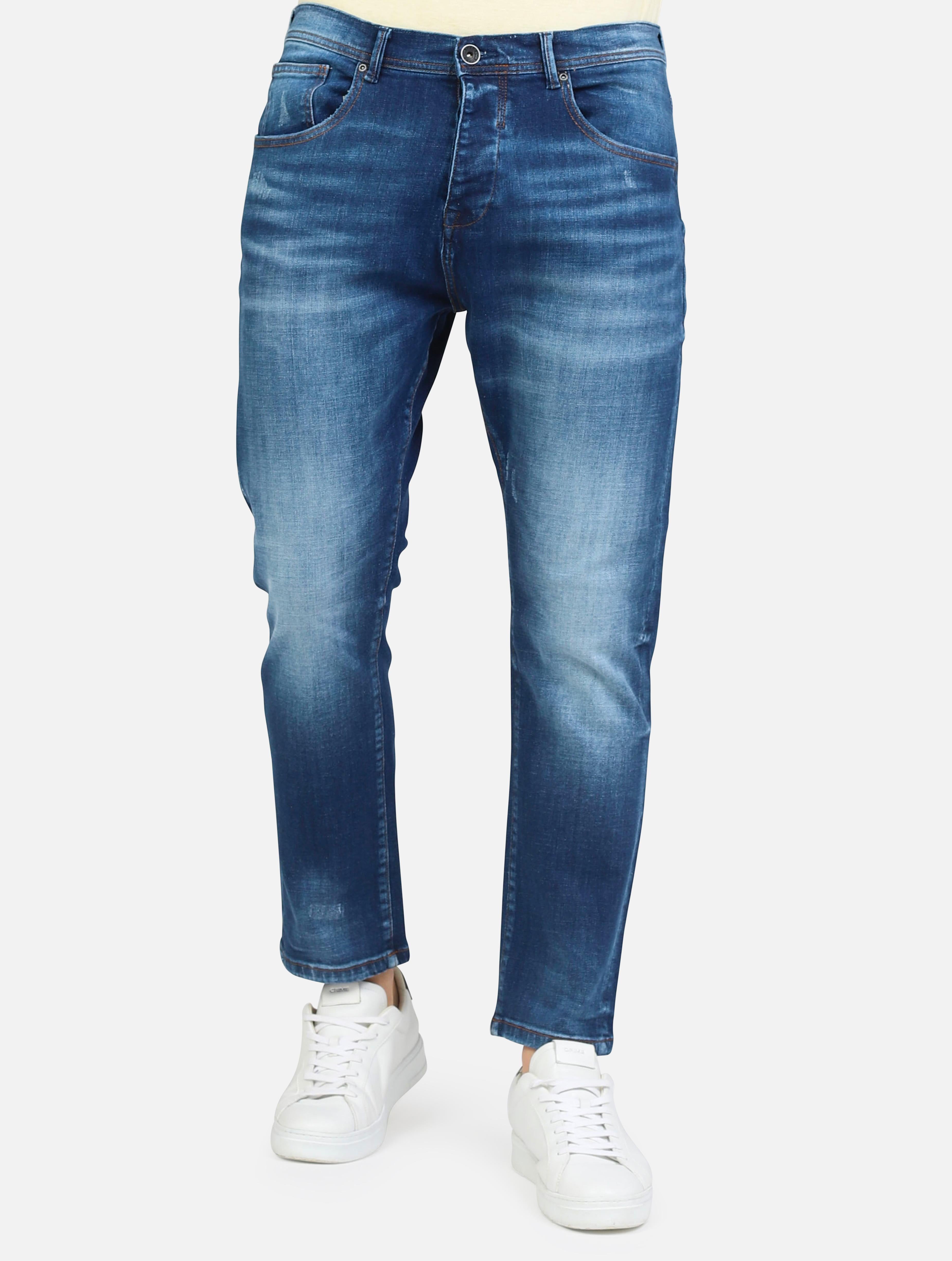 art. oe1s2s5d03: jeans slim fit jimmy con piccole abrasioni