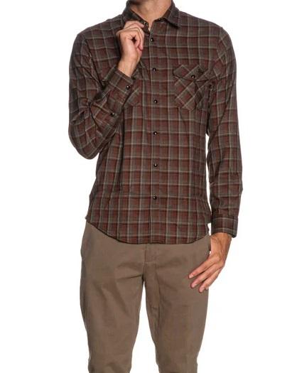 Camicia quadri brown uomo 
