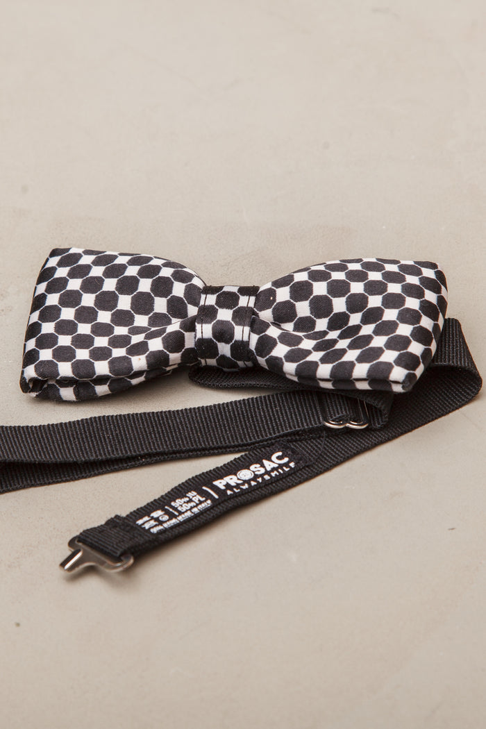 Checked fabric bow tie - PAP22STQUADRETTIBIANCO/NERO