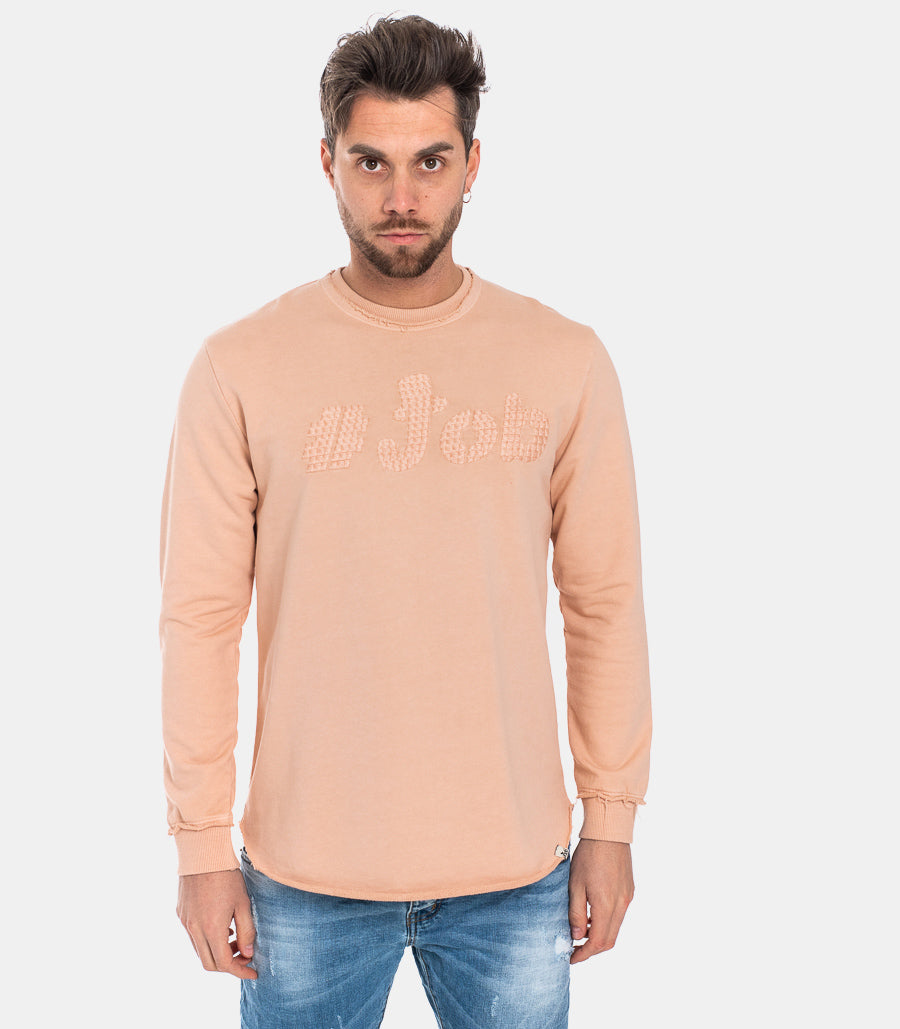 Men's pink embroidered logo sweatshirt rosa man  - 1