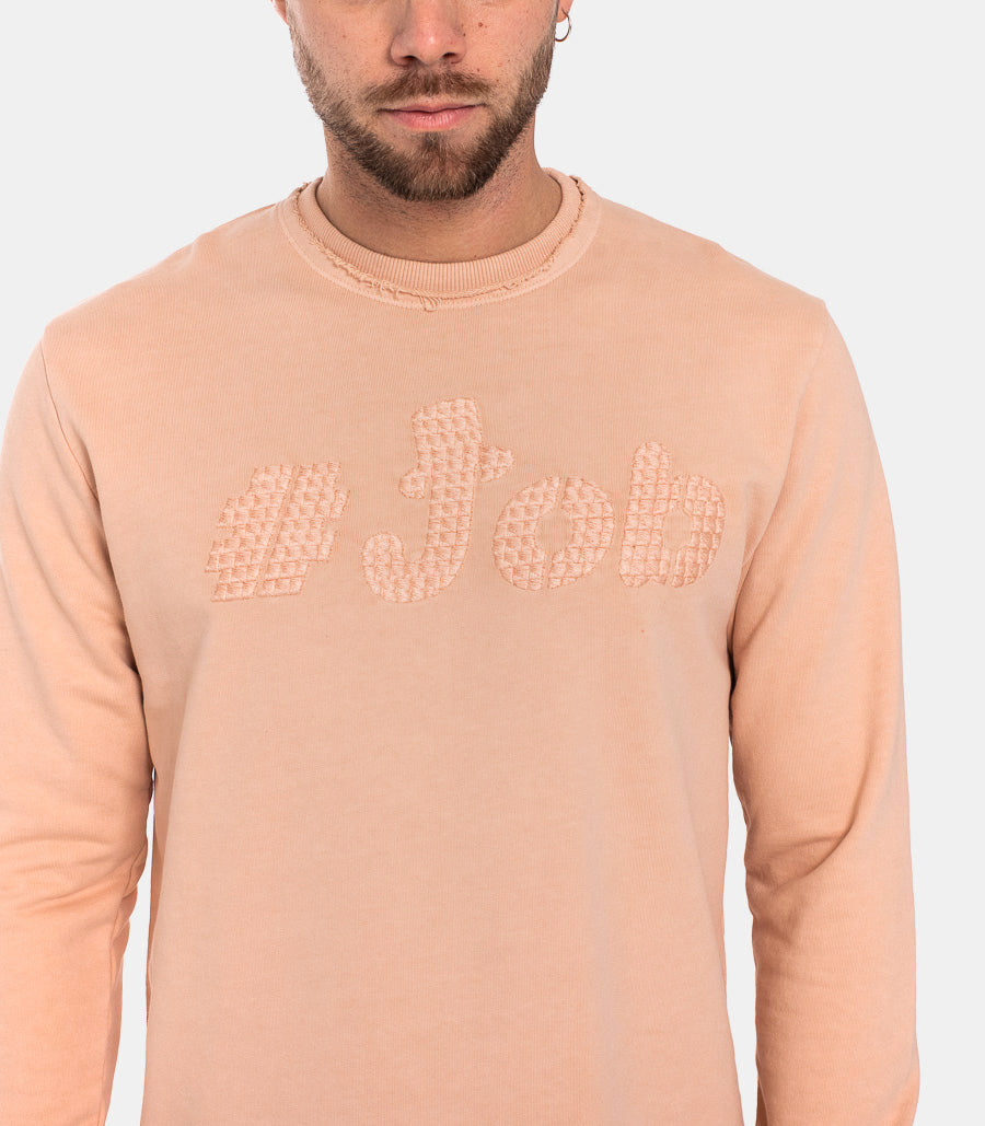 Men's pink embroidered logo sweatshirt rosa man  - 4
