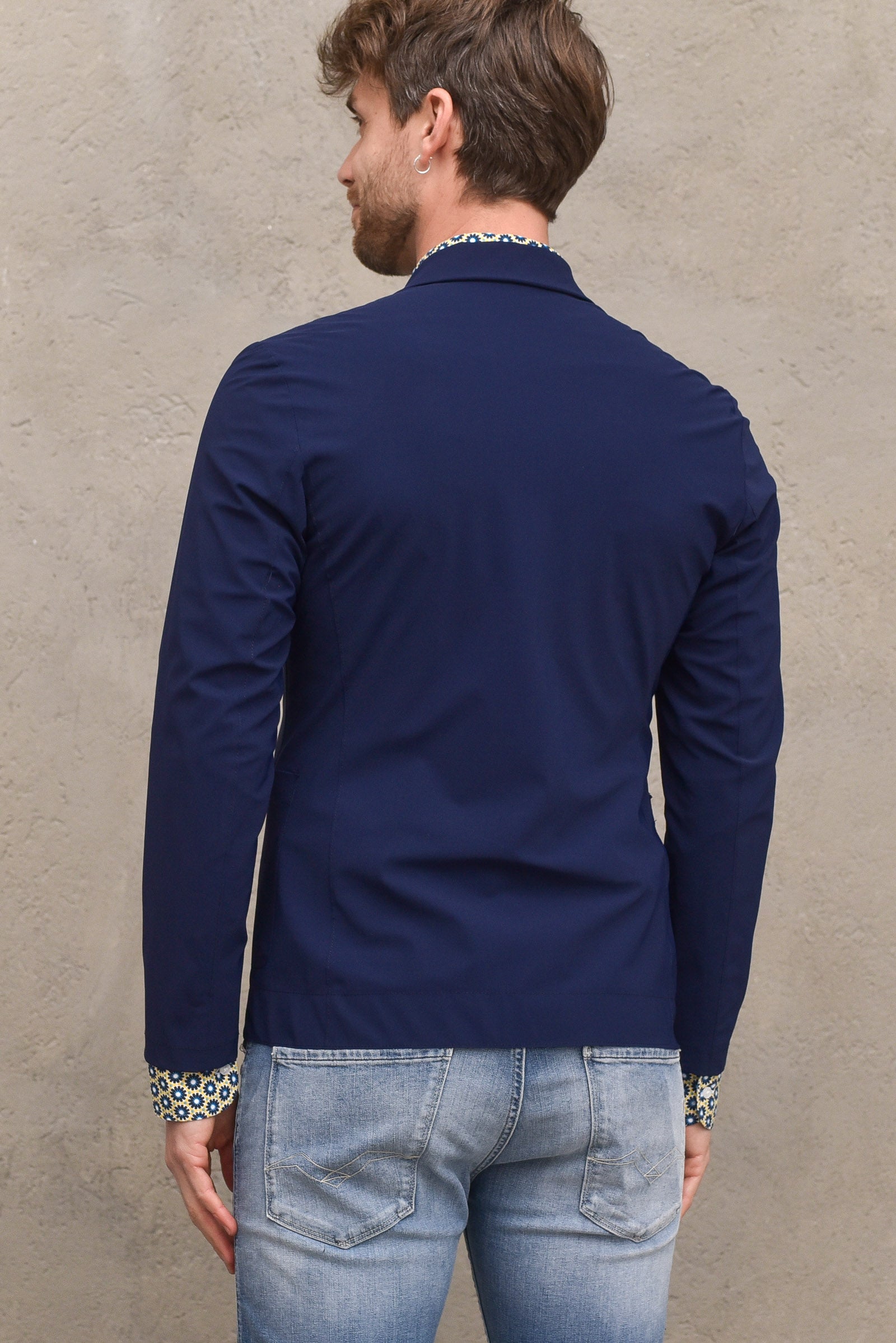 Men's technical fabric jacket with  pochette  navy man  - 4