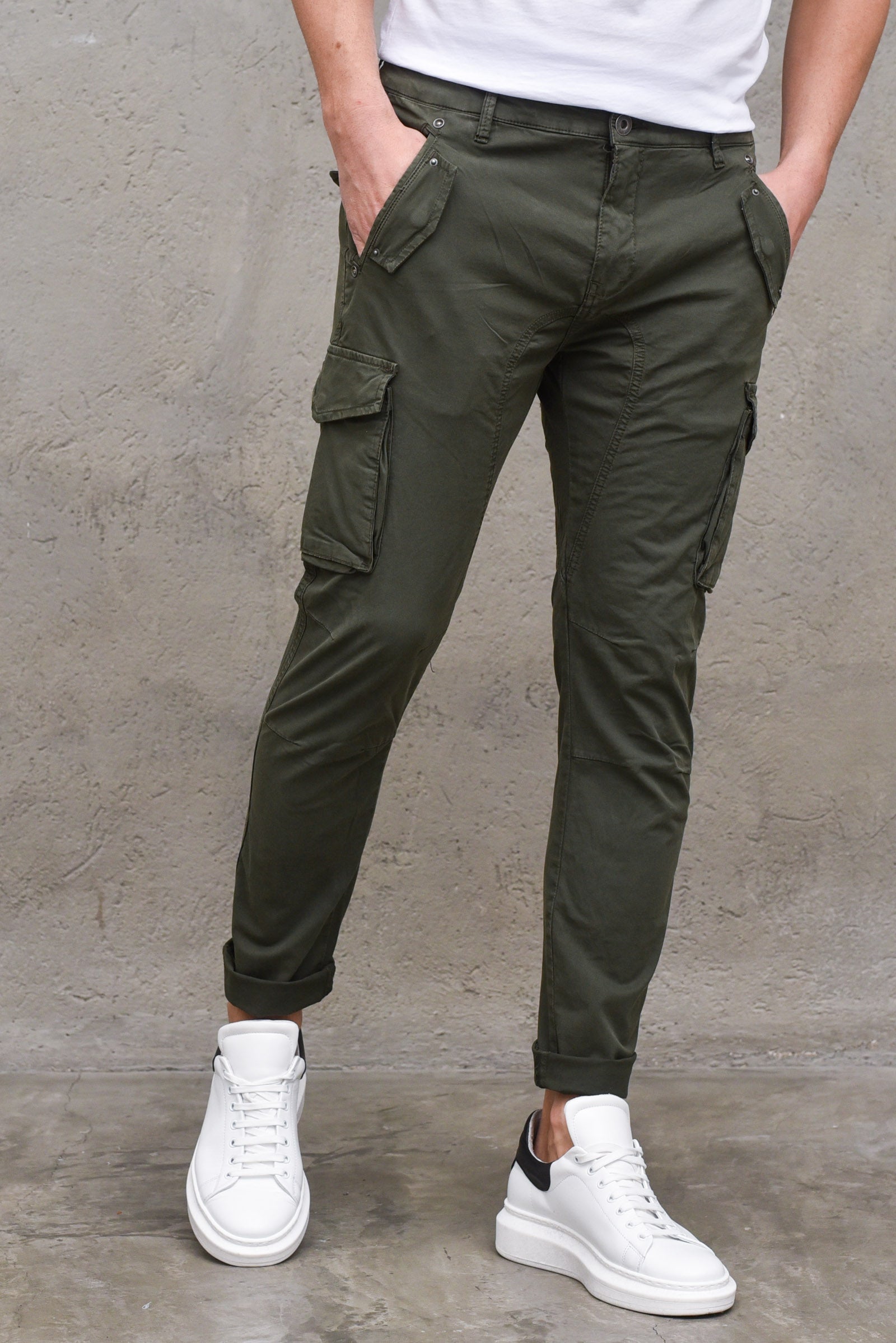 Military  cargo pants for men  green man  - 1