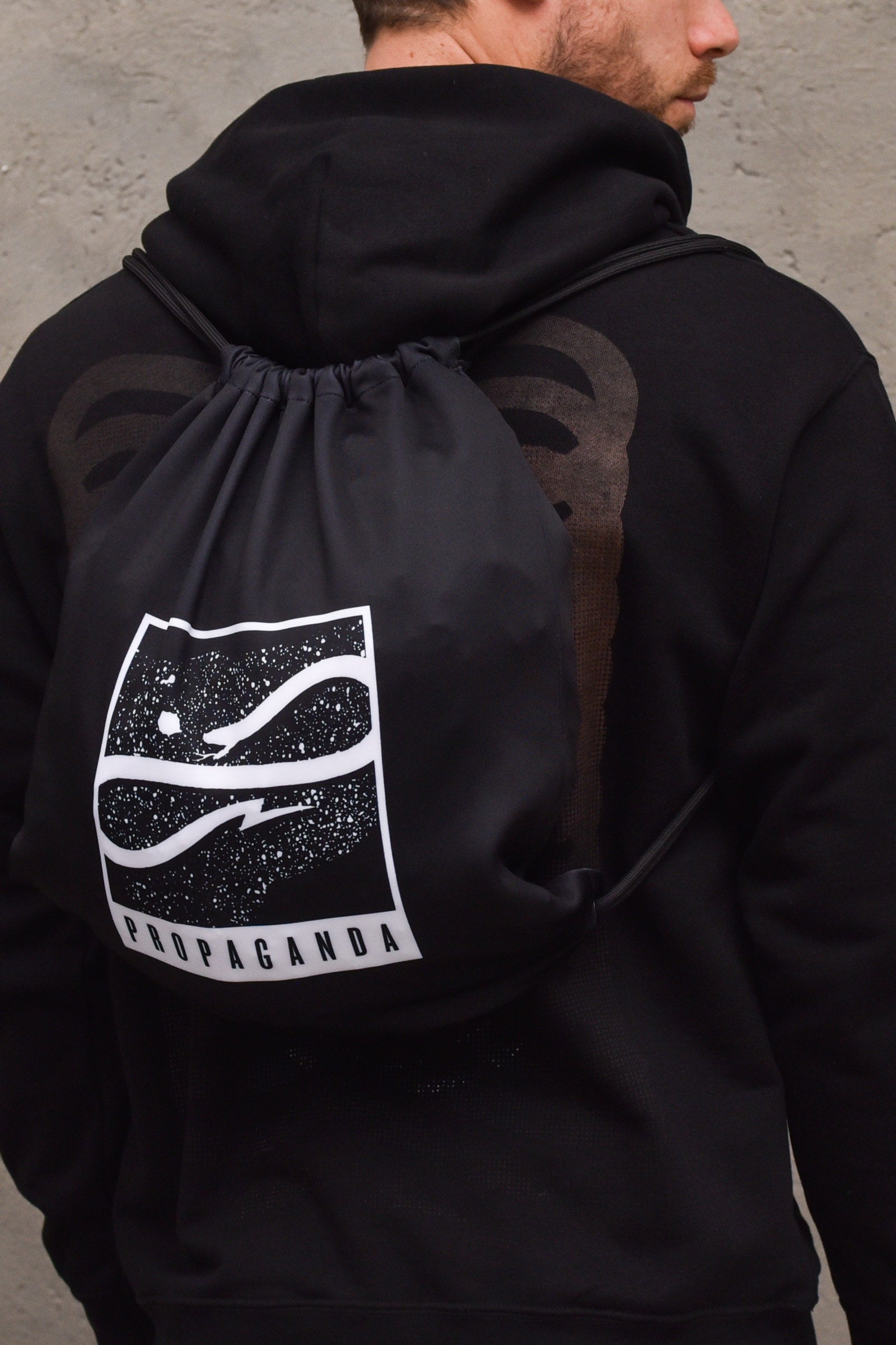 Men's backpack bag with black logo print  nero man  - 2