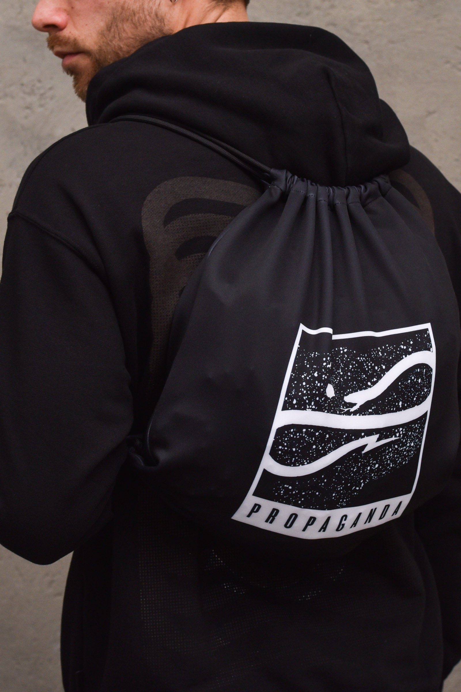 Men's backpack bag with black logo print  nero man  - 4