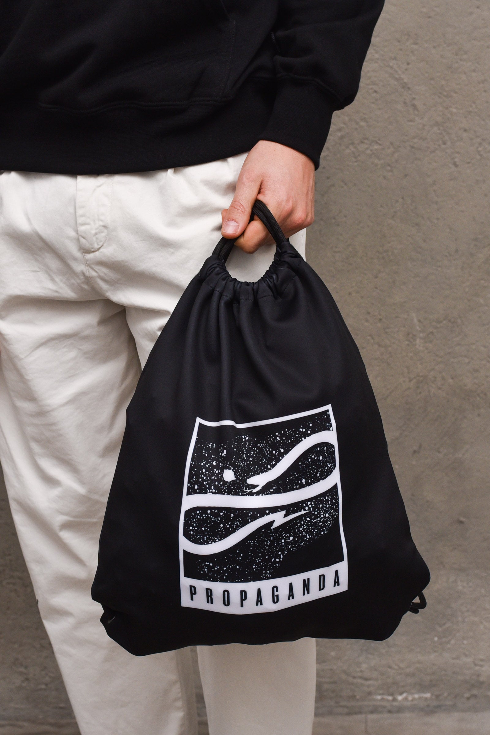 Men's backpack bag with black logo print  nero man  - 1