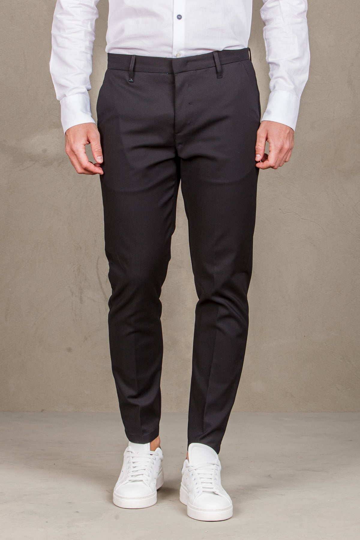 Elegance  trousers with welt pockets -  nero man  - 2