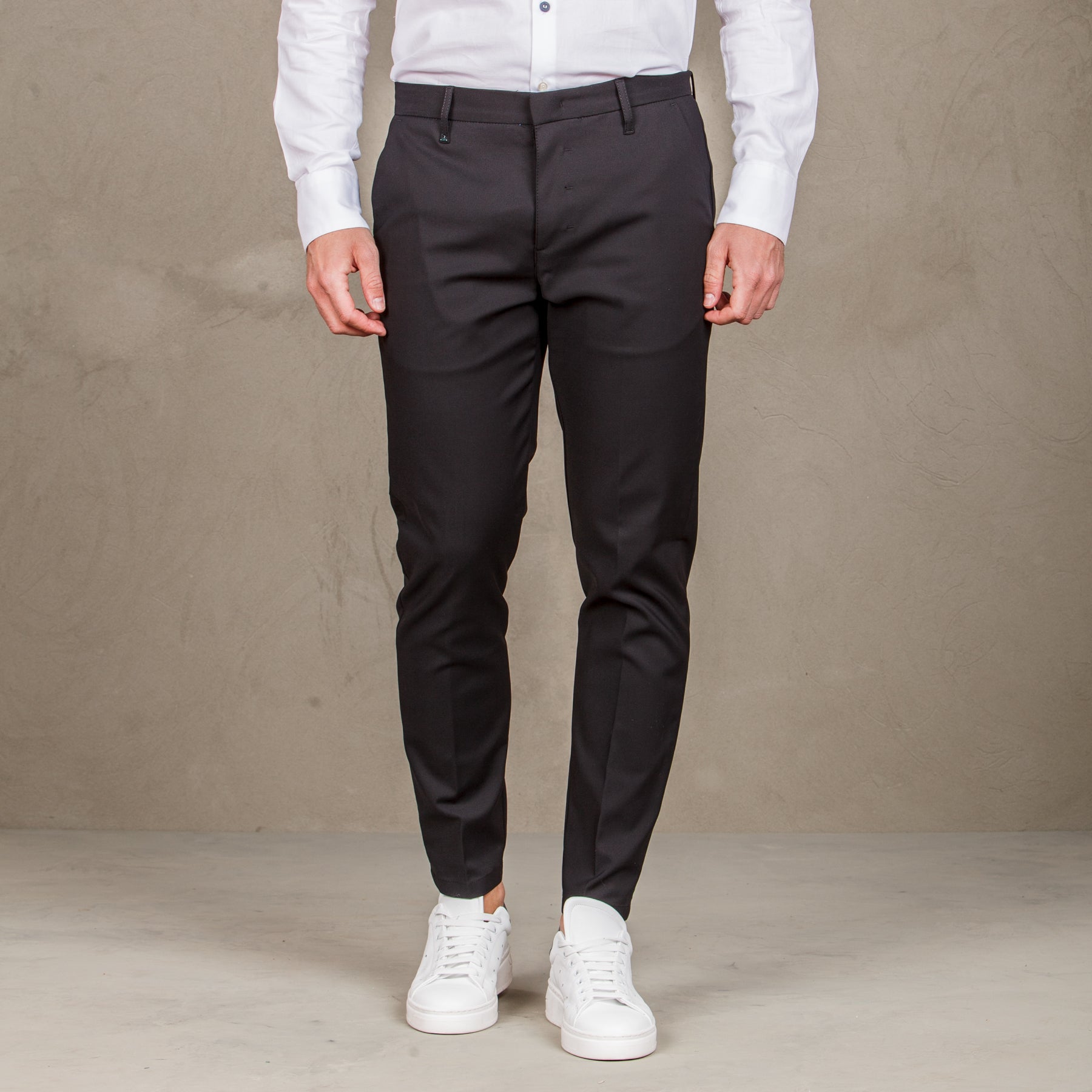 Pantalone  elegance con tasche a filetto -  nero uomo  - 4