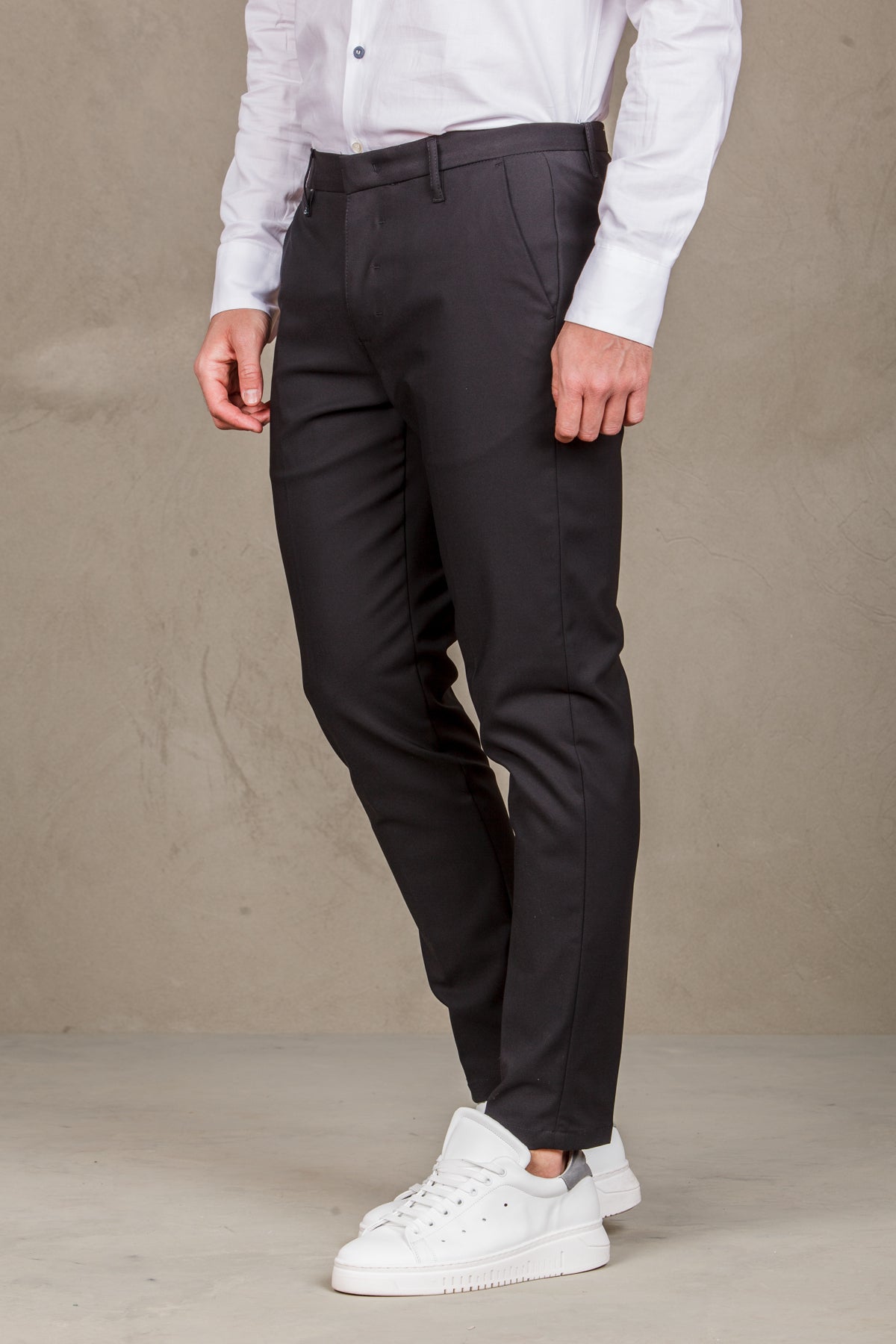 Elegance  trousers with welt pockets -  nero man  - 1