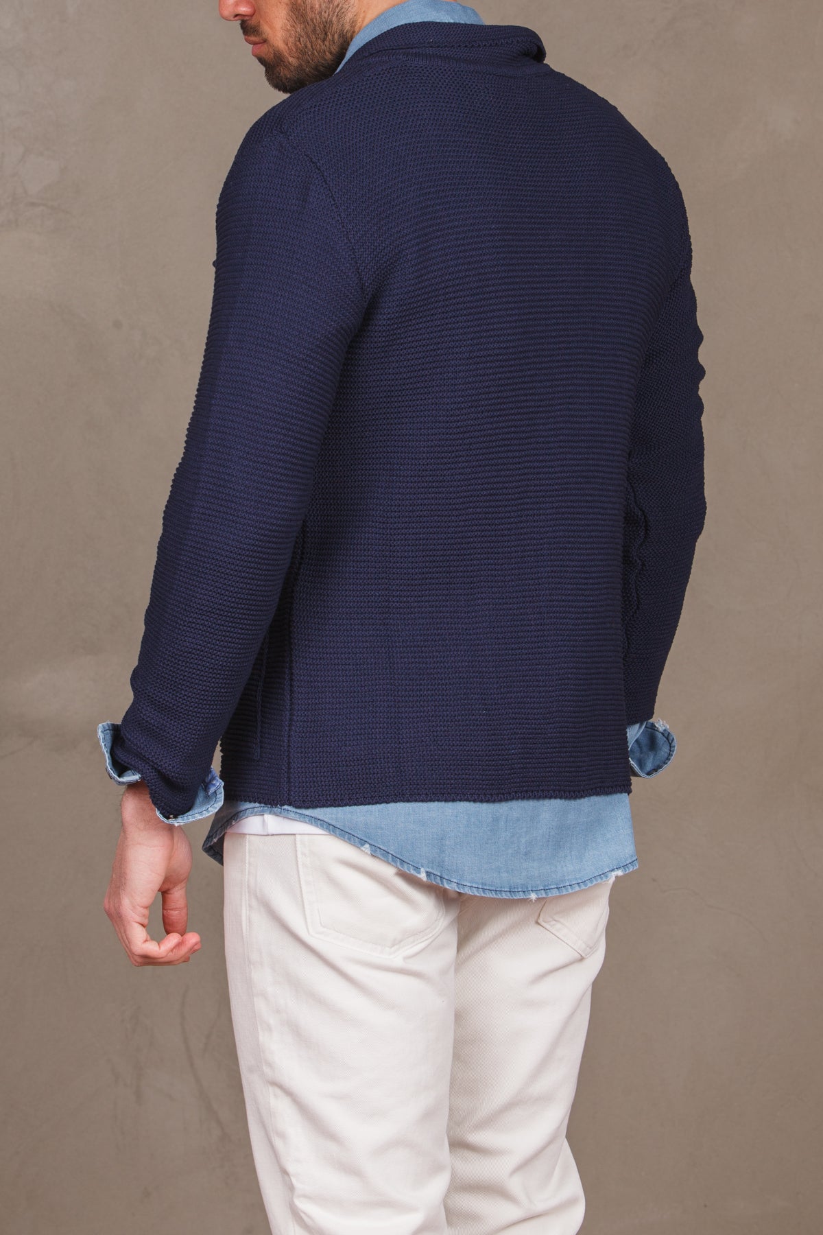 Links knit jacket  blu man  - 2