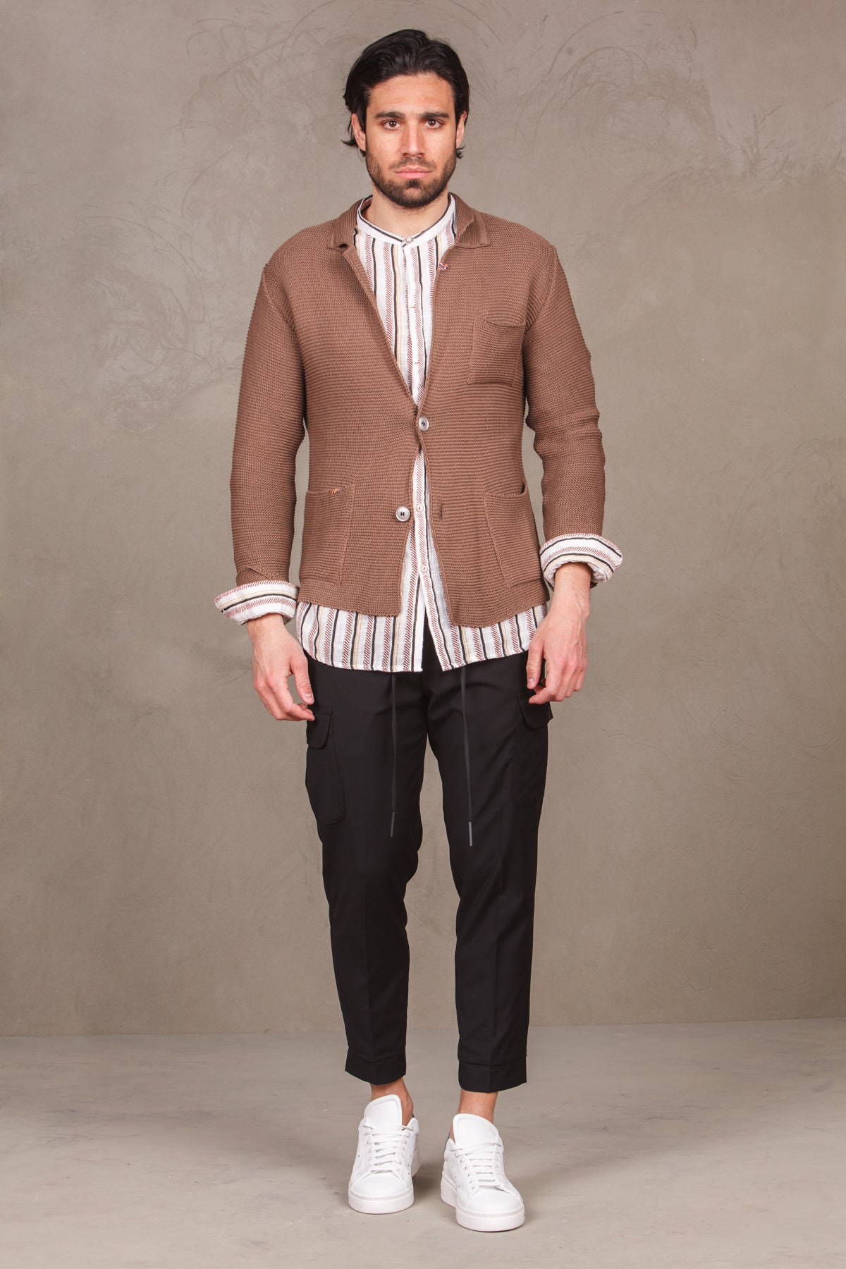 Links knitted jacket -  tabacco man  - 4