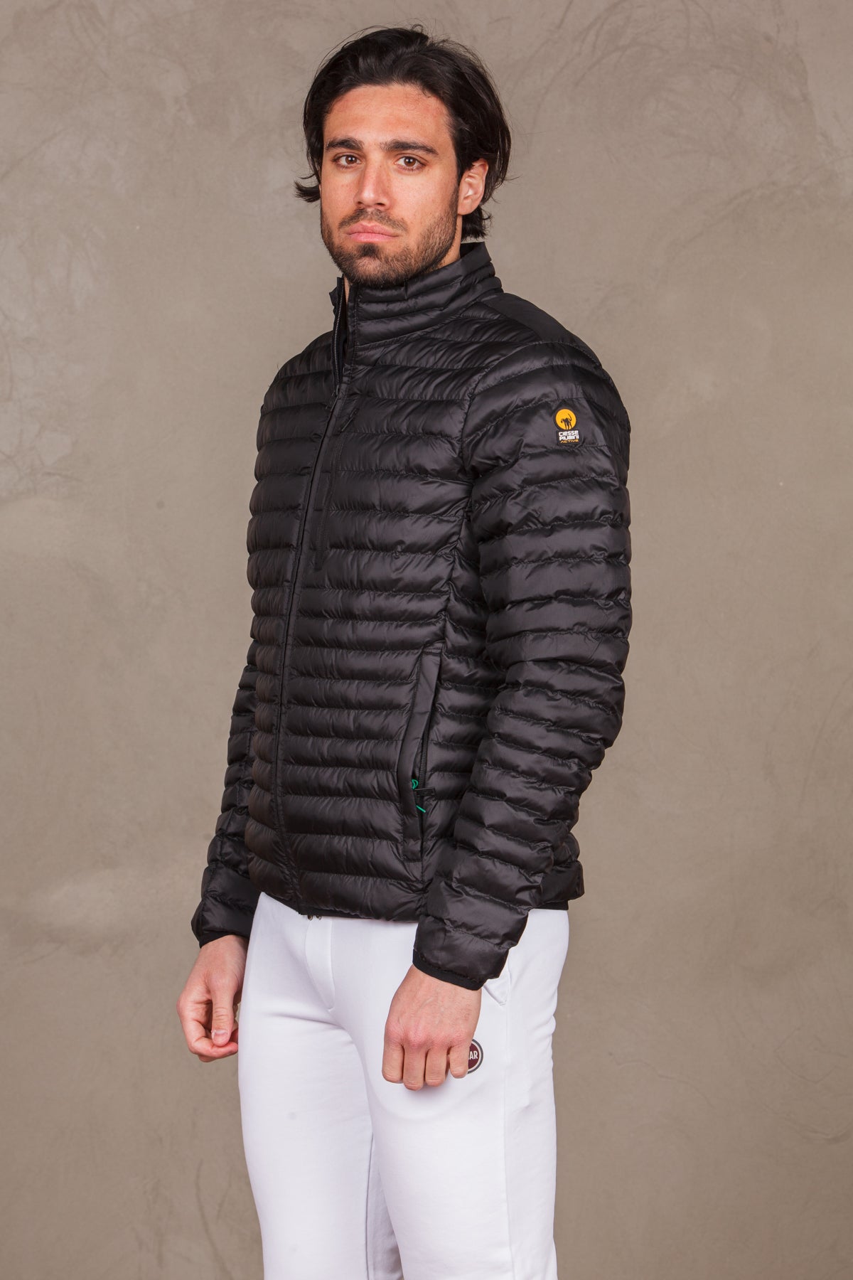 Ciesse piumini men's quilted jacket with logo on the shoulder asphalt man »  Milano51
