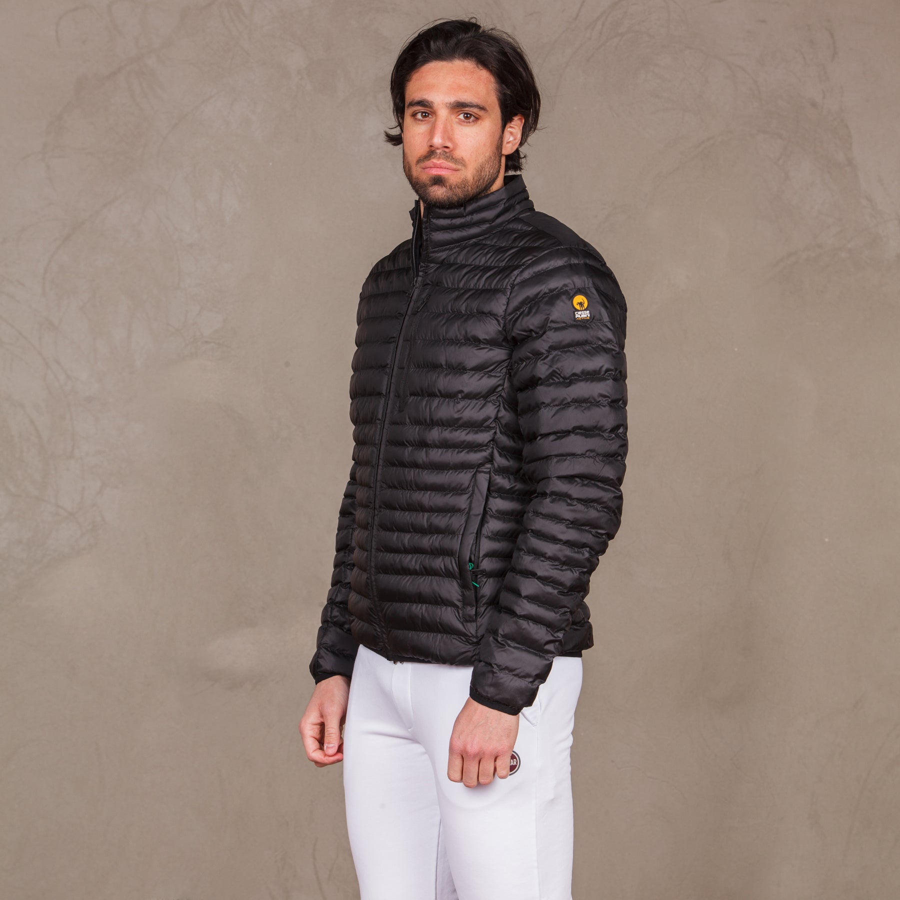 Men's quilted jacket with logo on the shoulder  asfalto man  - 5
