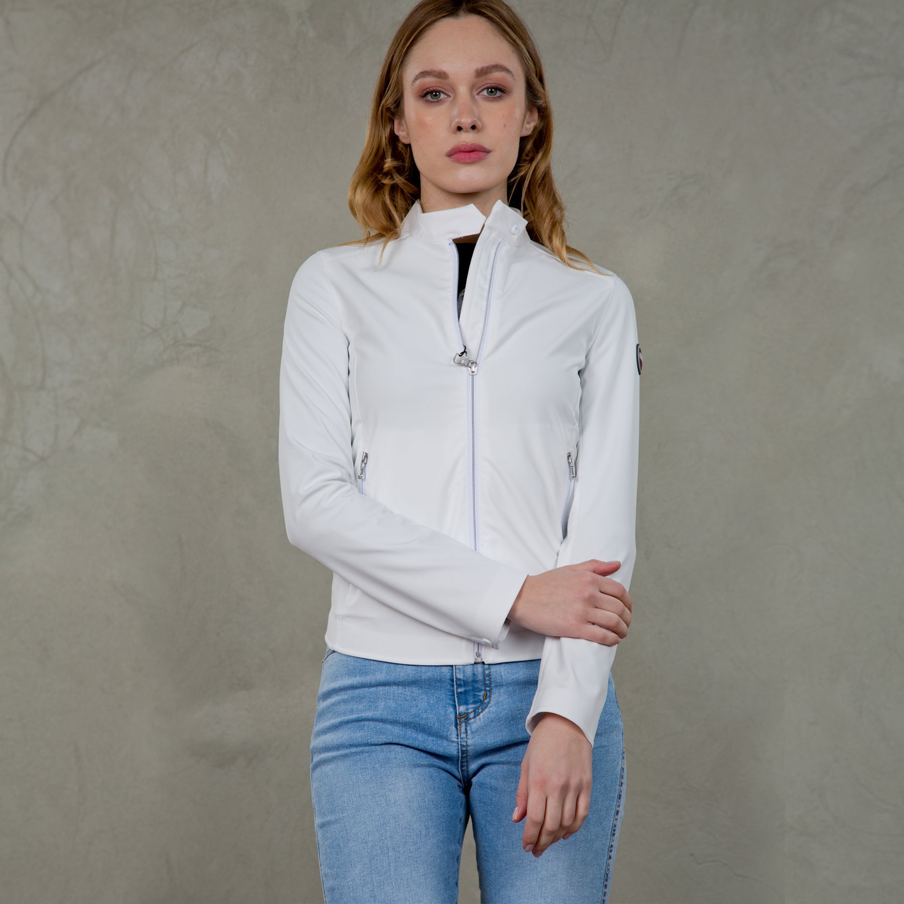 Softshell windproof jacket for women 1902r6wv white bianco woman  - 5