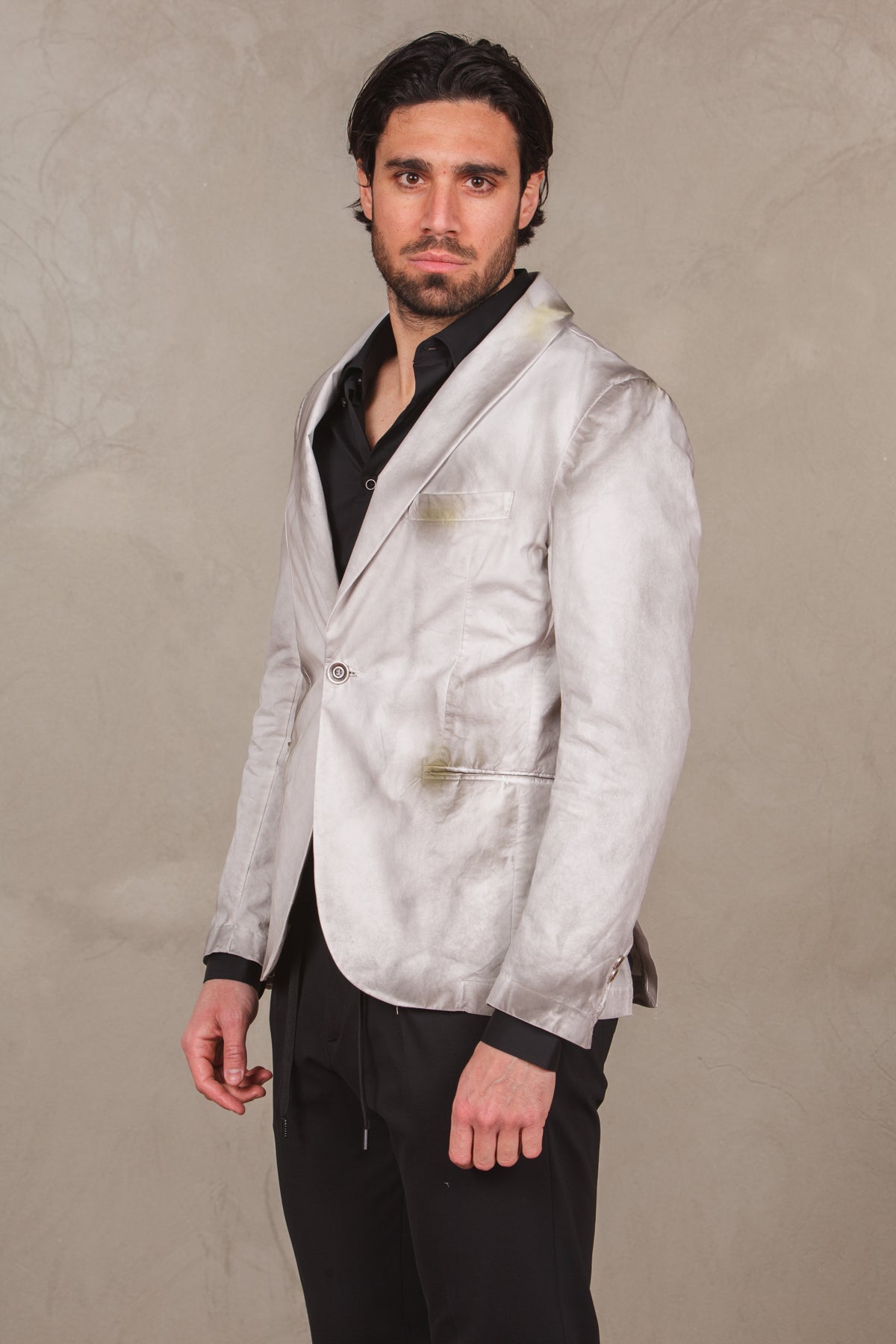 Man jacket with used effect  grigio man  - 4