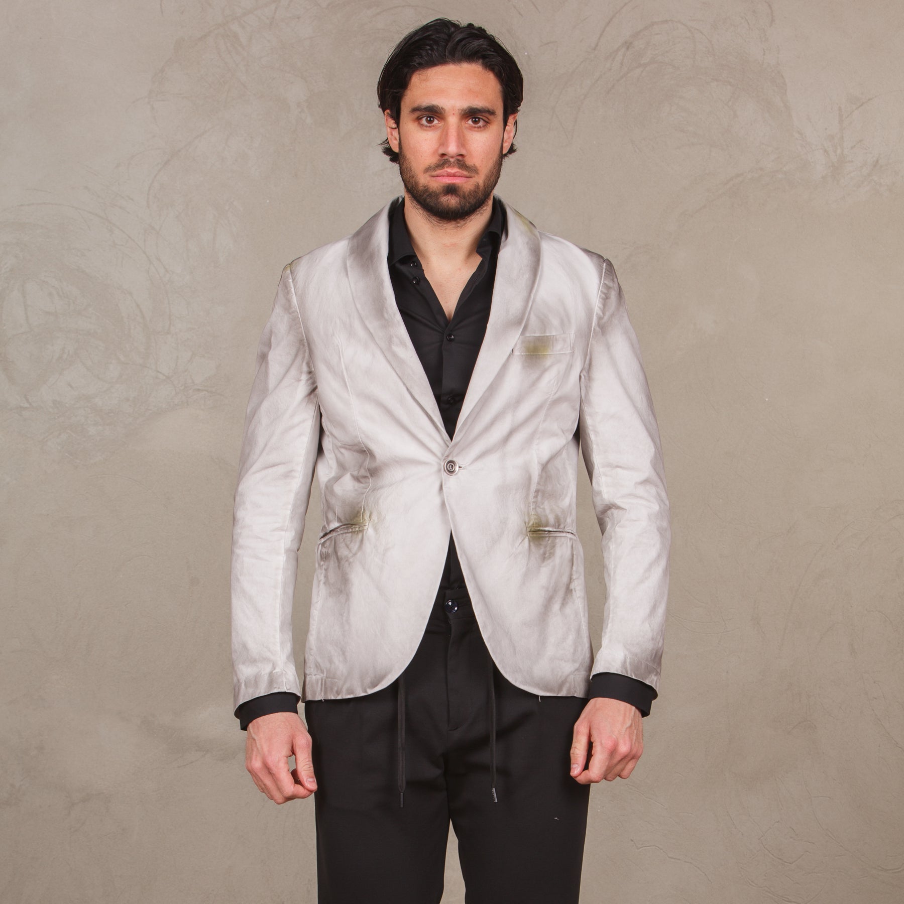 Man jacket with used effect  grigio man  - 6