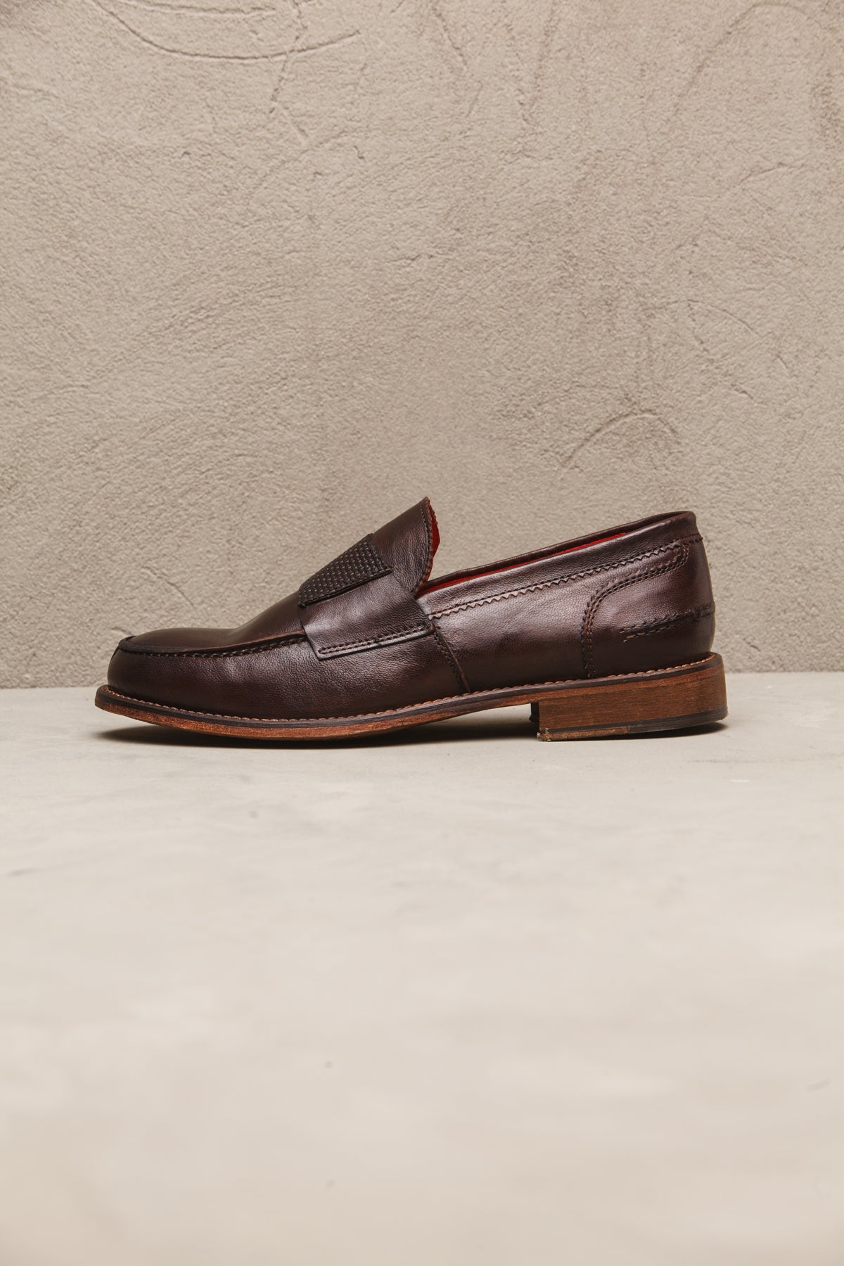 Low elegance men's shoe in genuine leather sc140 dark brown testa di moro man  - 4