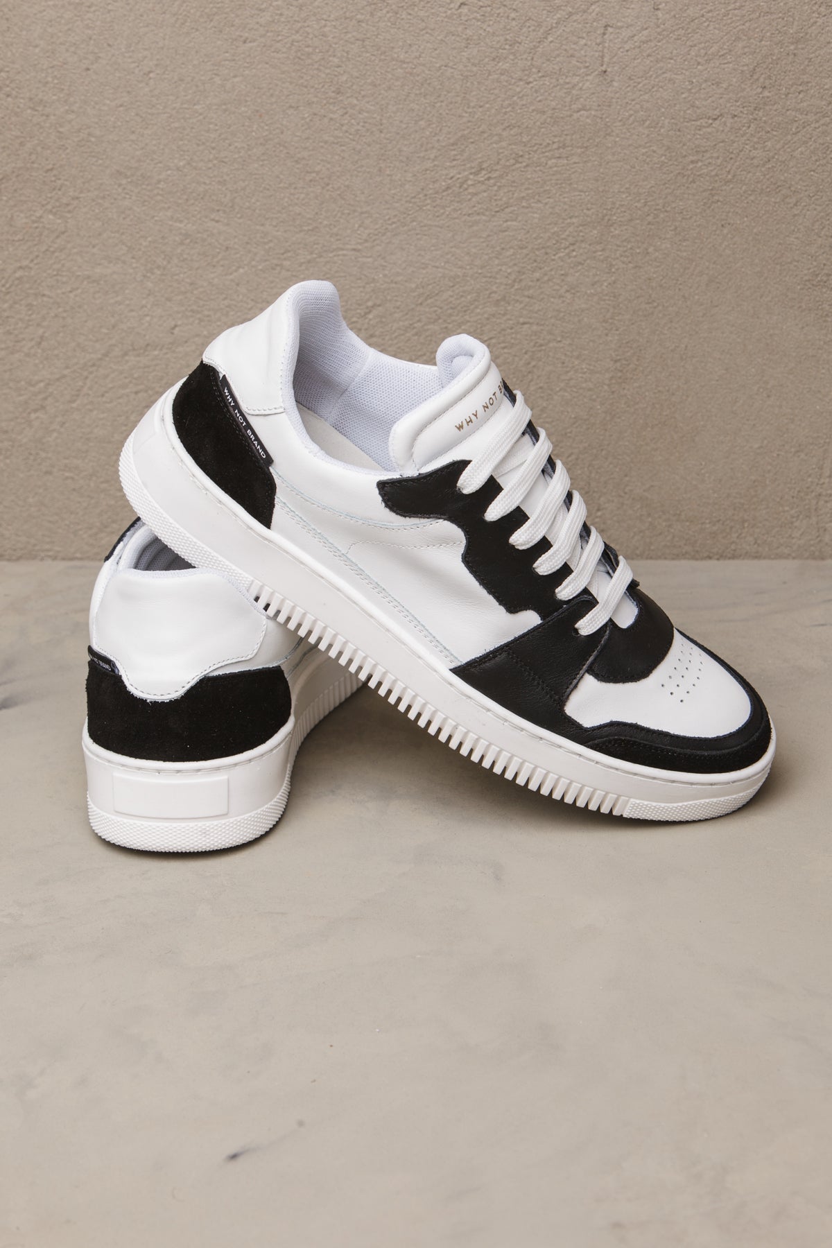 Low two-tone sneakers shoe sne5 white-black bianco-nero man  - 2
