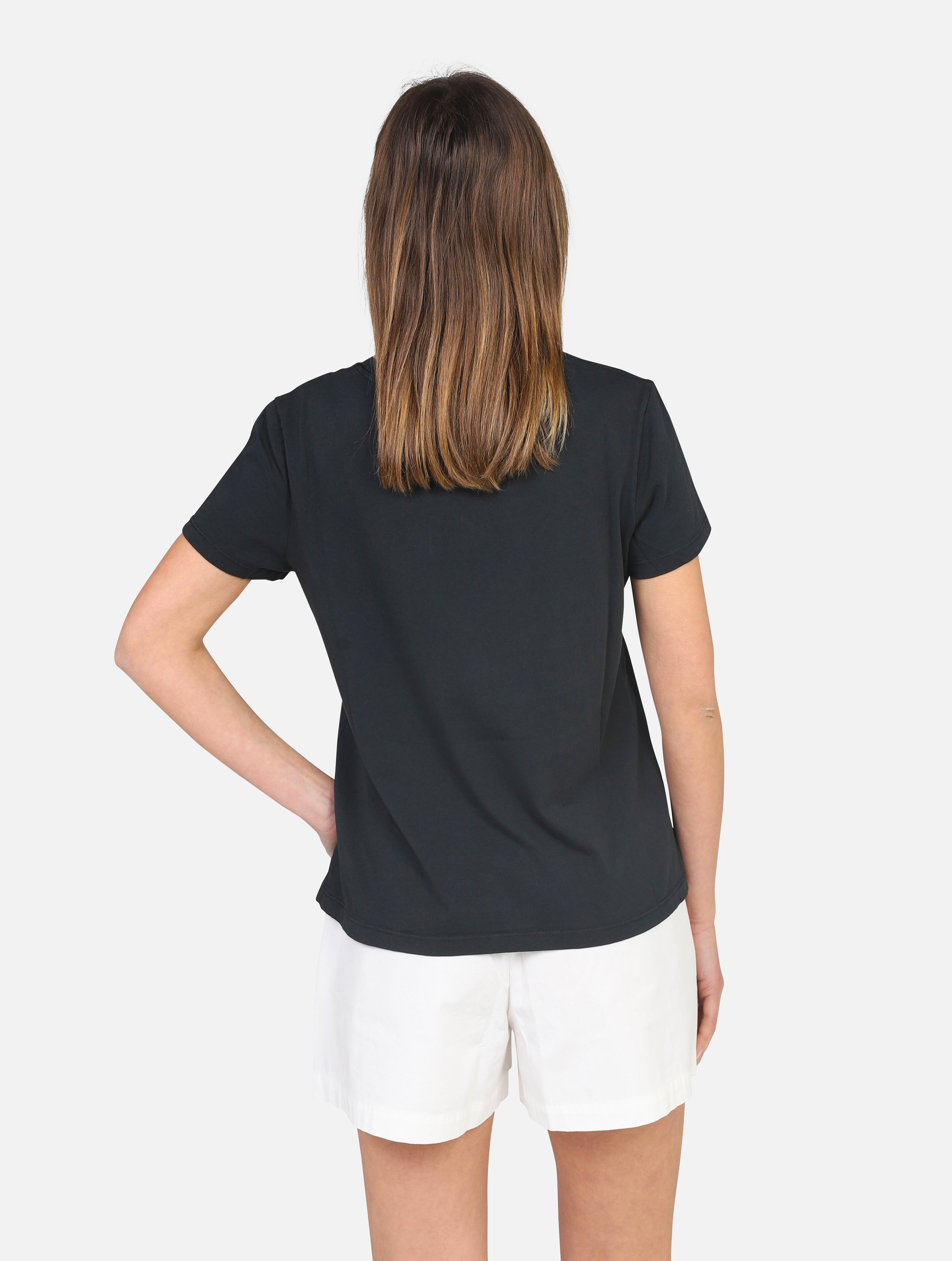T-shirt girocollo nera -  black donna  - 3