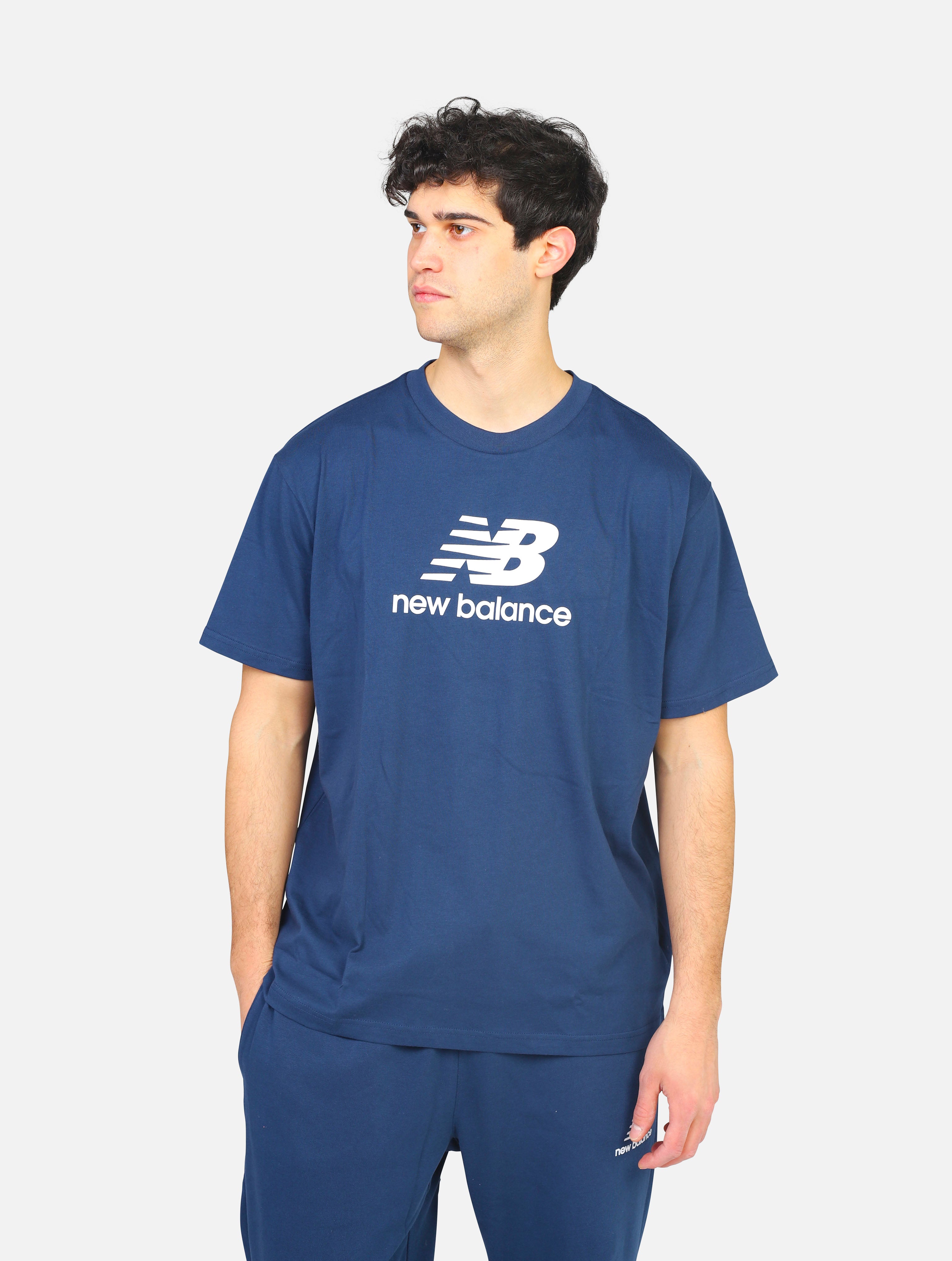 T-shirt new balance -  blu navy uomo 