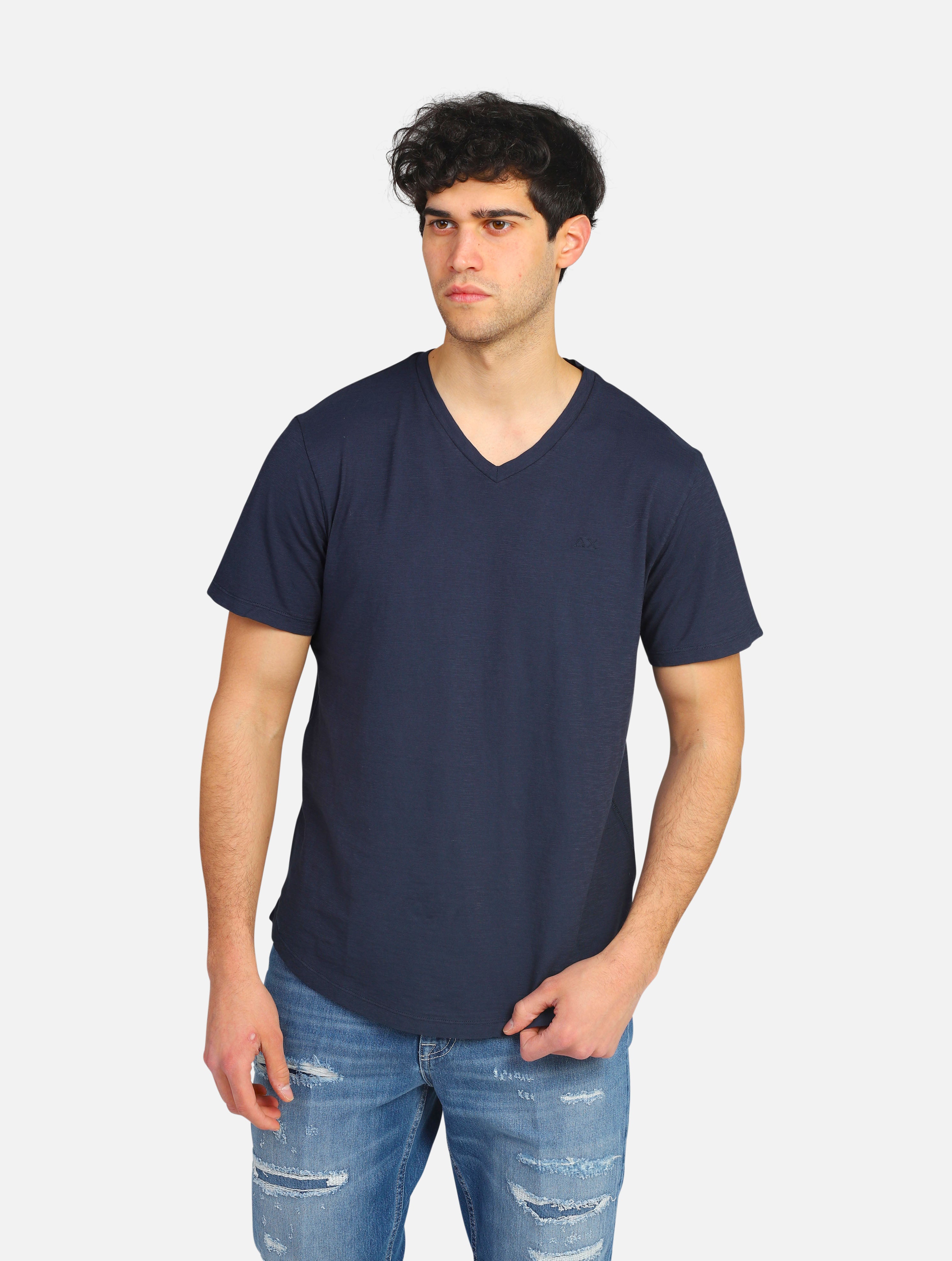 t-shirt SUN68i - T33116NAVY BLUE