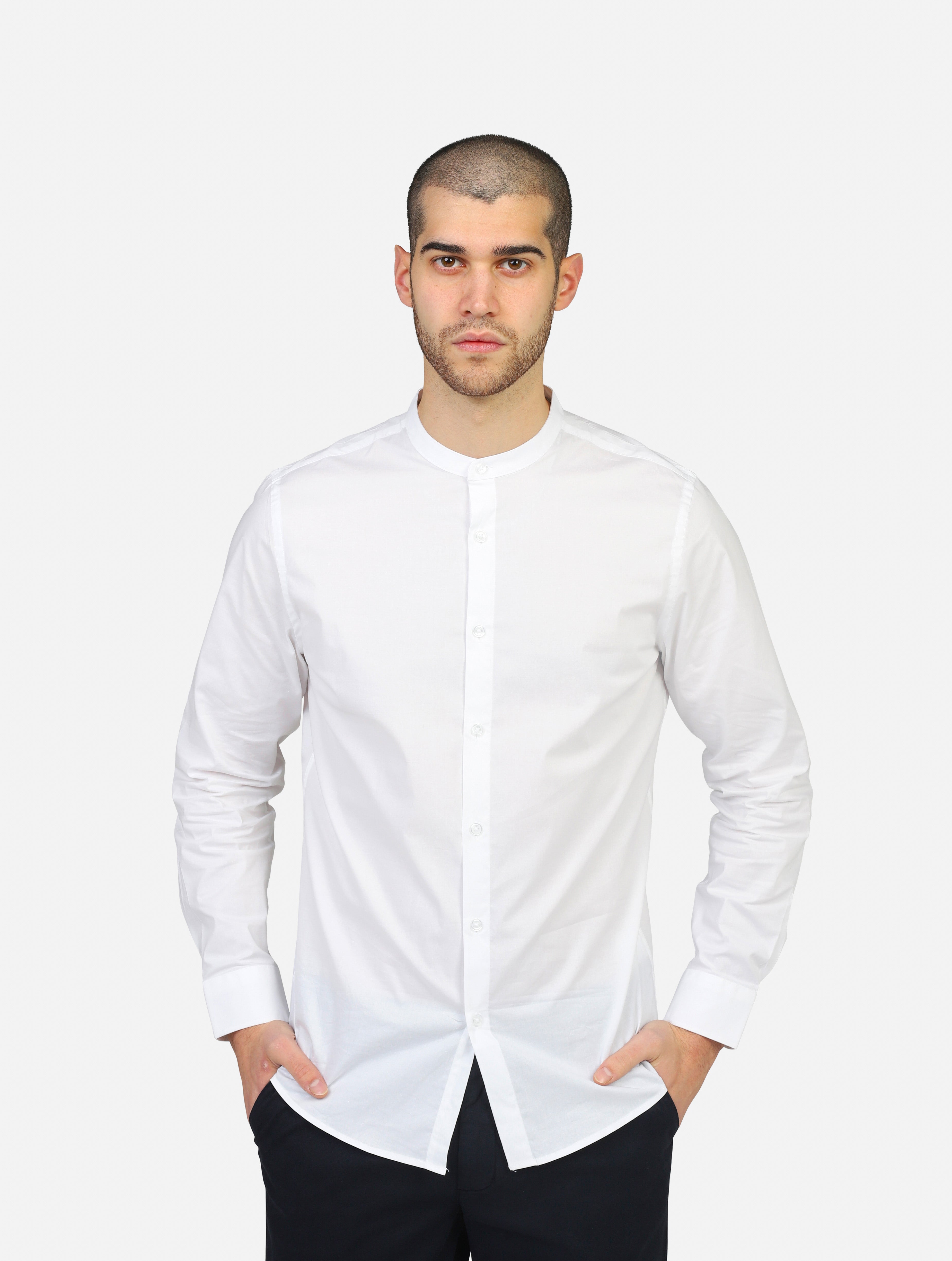 Camicia markup  bianco uomo  - 1